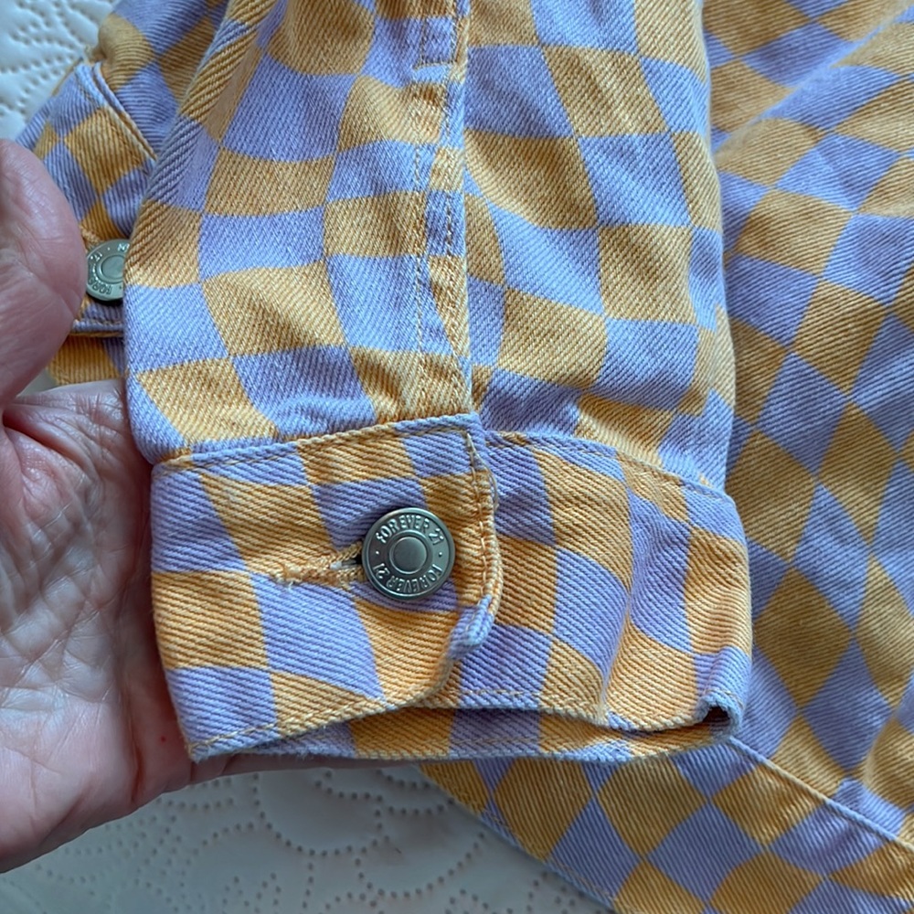 Forever 21 Checkered Jean Jacket - Picture 8 of 10